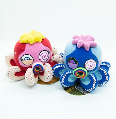 4.5â Takashi Murakami x Kaikai Kiki Red & Blue Pair of Octopus Plush from Japan | eBay