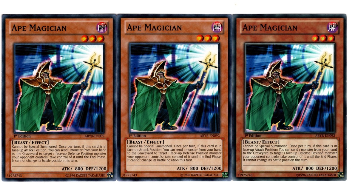 Yugioh- 3X Ape Magician - Common - 1st Edition - ABYR-EN092 - Near Mint