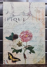 Butterfly Floral Wooden Hollow Hideaway Safe Book Box Magnetic 12×8×2.75"