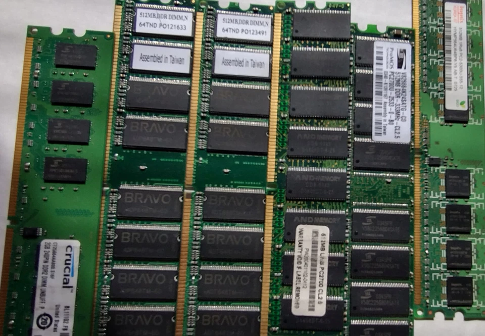 (6 Total) MEMORY MODULES, (Five) 512MB MEMORY MODULES, (One) 2GB MEMORY MODULE. - Image 4 of 4