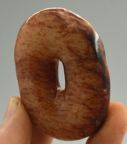 5.6CM Hongshan Culture Hetian Jade Carving Bless Pray Safety Amulet Pendant - Picture 7 of 7