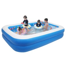 102" x 70" x 22" Family Inflatable Swimming Pool - Wall Thickness 0.3mm Blue