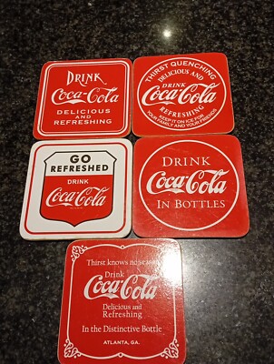 Coca Cola Korken Rückseite Untersetzer Set X 5 Werbung Erinnerungsstücke Souvenir Getränk