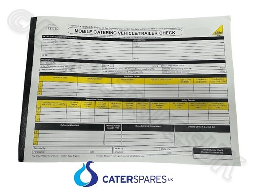 ENGINEER GAS SAFETY CHECK MOBILE CATERING TRAILER CERTIFICATE PAD 50 SET BOOK - Picture 3 of 7