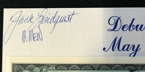 1987 billete de 5 USD #A2100020 autografiado día de debut Disneyland #A2100020 - Imagen 4 de 4