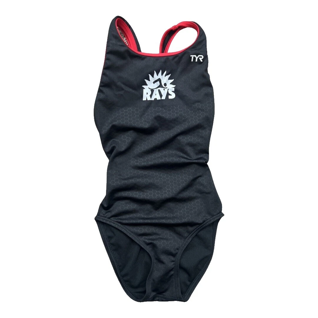 Traje de baño de una pieza negro de poliéster para Niñas