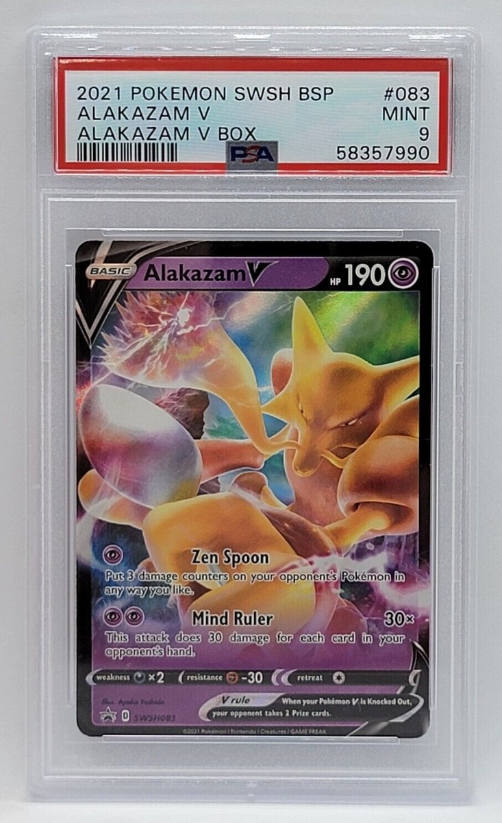 2021 Pokemon SWSH Black Star Promo 083 - PSA MINT 9 - ALAKAZAM V