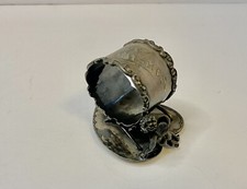 Antique Meriden Napkin Holder Cherub Wishbone Chicken Foot Engraved Lucky Charms