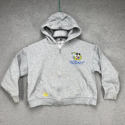 Walt Disney World Kids Hoodie Boys Youth Medium Gray Full Zip