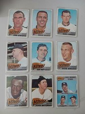 Lot of 9 1965 Topps HOUSTON ASTROS  vintage cards JOHN BATEMAN, JOE GAINES