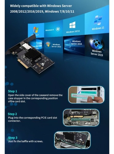 GiGaPlus GP-X520-1S 10G PCI-e Ethernet Card Intel 82599 - Afbeelding 9 van 12