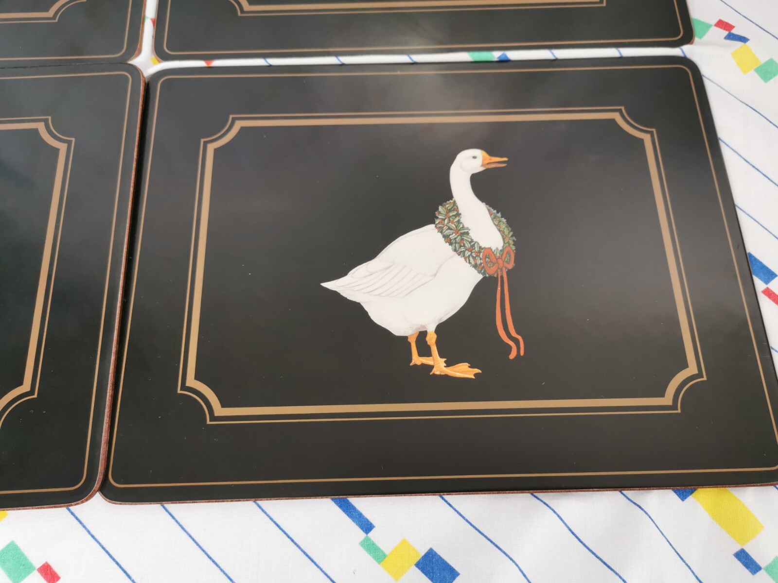 Vintage Pimpernel Placemats Christmas Goose & 6 Coasters Made In