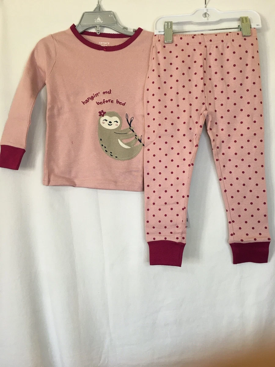 NWT Carter s Sloth Pajama Set Girls Snug Fit many sizes Toddler Pink