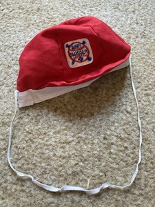 Vintage red and white Baby Slugger hat