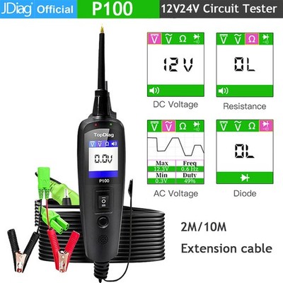 Topdiag Power Probe Auto Circuit Tester Powerscan Car Battery Tester 12V 24V US