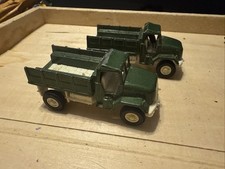 2 X Vintage Tootsietoy Deuce & 1/2 Truck Green Military Toy Made in USA America