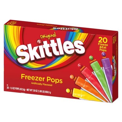 3x Skittles Original Pops Freezer Bars Assorted Candy Snack Sweet Treats 20ct 1.