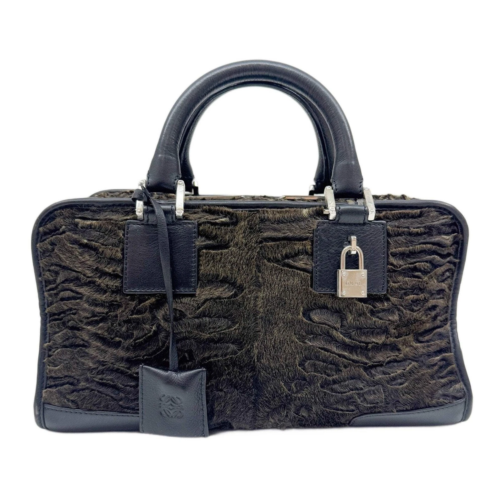 Loewe — LOEWE Amazona Brown Fur Hand Bag