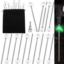 40 Pcs 8" Screw in Tent Stakes Heavy Duty Tent Stakes Drillable Ground Anchor...