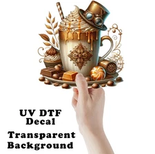 Carmel Hot Cocoa Christmas  UV DTF Transparent Sticker / Decal