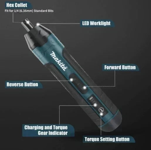 새로운 마키타 3.6V 무선 전동 드라이버 - 고속 충전, 1300mAh 배터리 4