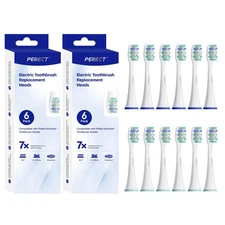 Soft Replacement Toothbrush Heads 12-Pack for Philips Sonicare Click-On Model...