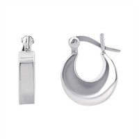 Creolen Halbmond 925 Sterling Silber Breit VerjüNgt Damen - Silverly