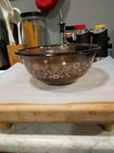 Vintage Pyrex Brown/Amber Clear Mixing Bowl Festive Harvest 323 1.5L 1980's