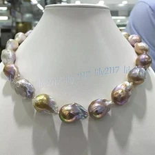 Huge 15-25mm Natural South Sea Multicolor Keshi Baroque Pearl Necklace 14-36inch