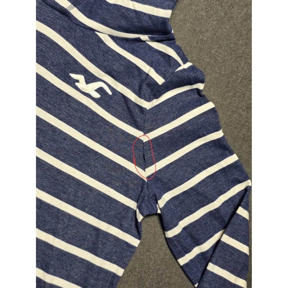 Hollister Калифорнии в полоску толстовка с капюшоном длинным рукавом рубашка Топ, размер M Y2K куртка - Изображение 4 из 4