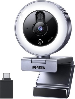 UGREEN 2K/30fps Webcam für PC, Full HD Webcam für Laptop, Noise Cancelling Microp