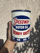 Speedway Motor Oil Quart Can Rare Clean Speedway HD Motor Oil Quart Can Early