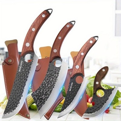 1-4PCS Stainless Steel Chef Knife Set Camping Knives Cleaver for Kitchen Use