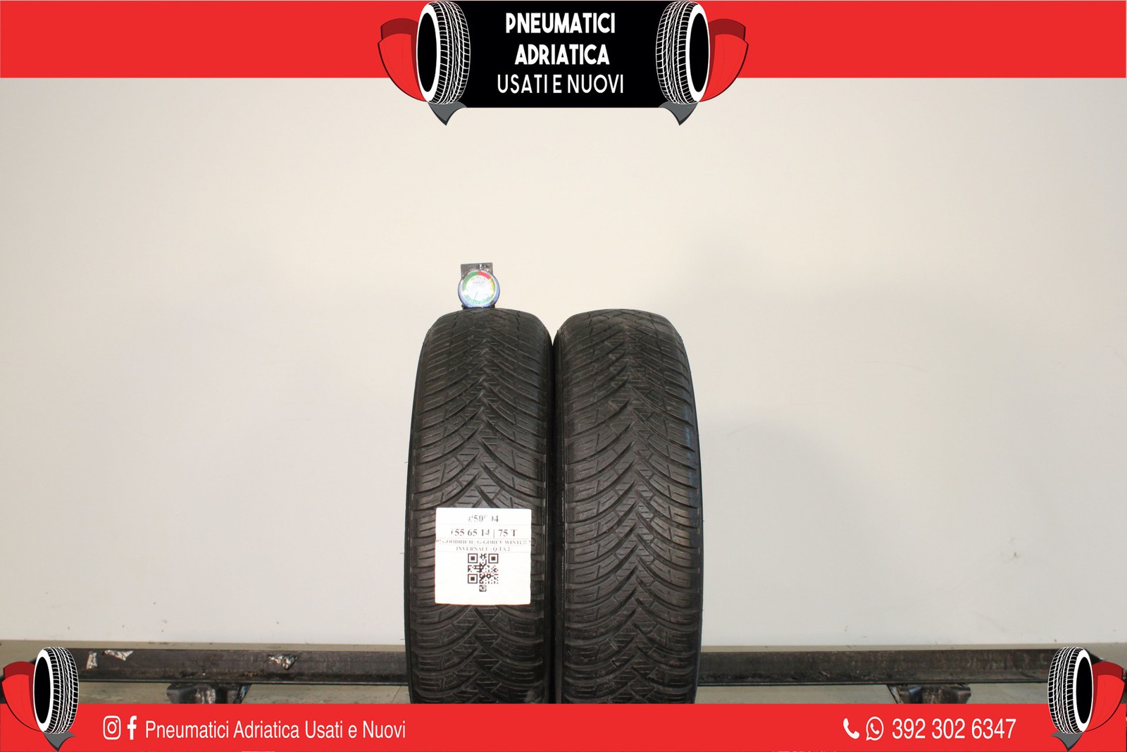 2 PNEUMATICI BFGOODRICH 155/65 R14 INVERNALI GOMME USATE 77% - ADRIATICA