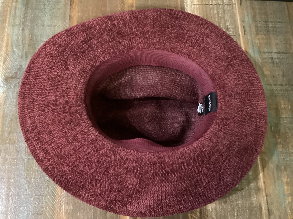 OLIVE & PIQUE Packable Colette Fedora Hat burgundy braided  display picture 2