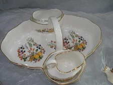 Somerset  by Aynsley Strawberry Basket with Creamer and Sugar bowl Set of 3