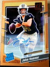 2023 Clearly Donruss Rated Rookie Autographs Orange Jake Haener #/75 Auto #63