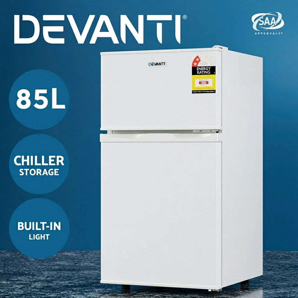 Devanti 80L Bar Fridge Mini Freezer Refrigerator Cooler Home Office White