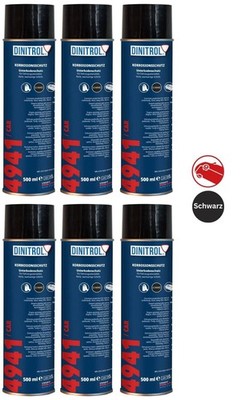 6x DINITROL 4941 / CAR Unterbodenschutz | Schwarz | 500 ml Spray | NEU