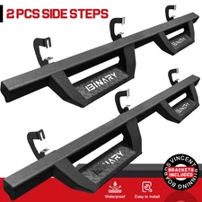 BHZ Running Boards FIT 07-18 Chevy Silverado 1500 Double Cab Drop Nerf Bar BLK