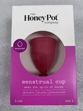 Honey Pot Company Menstrual Cup (NEW) Size 1  Hot Pink 1 Cup