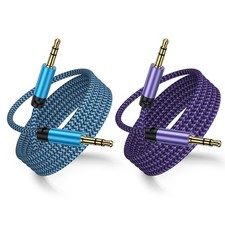 3.5mm Audio Cable,5FT 2Pack Aux Cord 3.5 mm Male to Car Blue,Purple