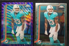 2025 Topps Chrome Darren Waller Purple Wave Refractor /75 w/Base Dolphins #193