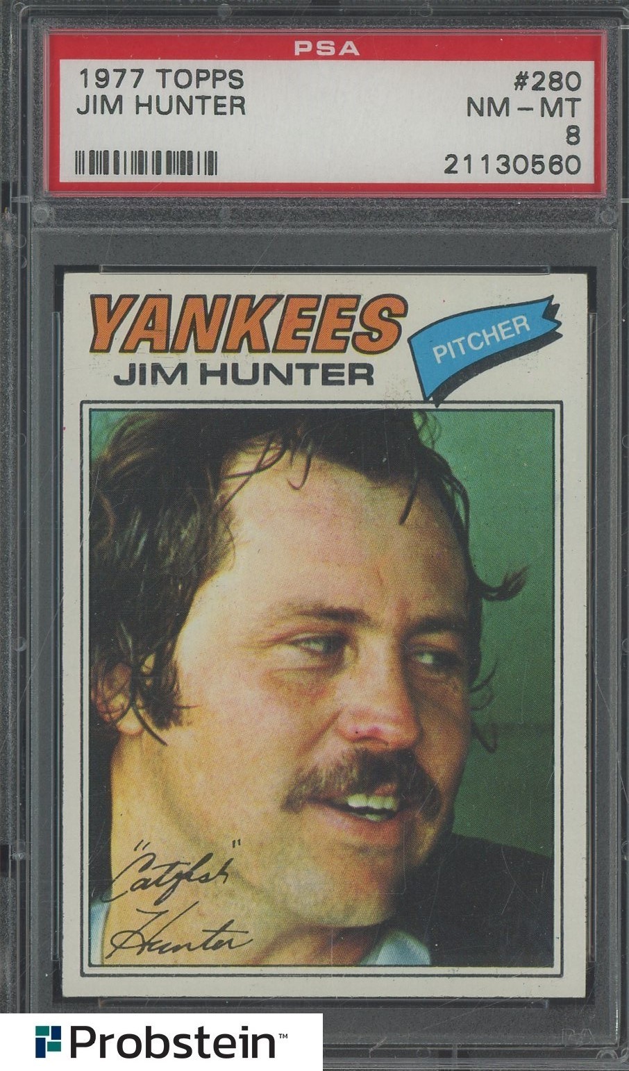 1977 Topps #280 Jim Catfish Hunter New York Yankees HOF PSA 8 NM-MT
