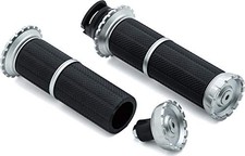 Kuryakyn 3588 Riot Hand Grips for 2015-2019 Indian Motorcycles, Silver, Pair