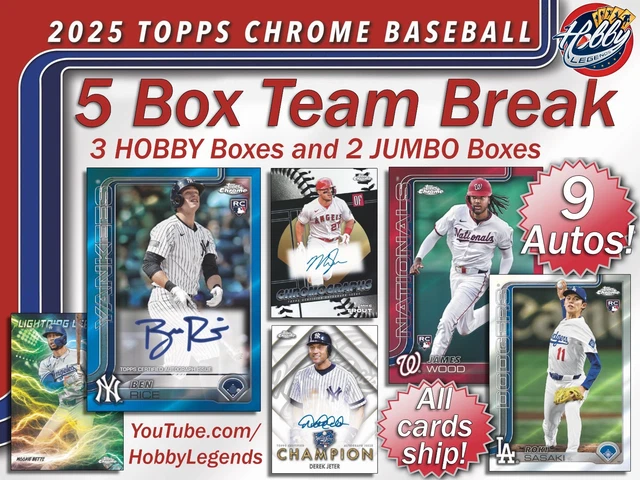ARIZONA DIAMONDBACKS 2025 Topps CHROME HOBBY/JUMBO (5 Box) TEAM Break #1