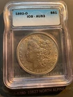 1892 O Morgan silver dollar lCG AU53