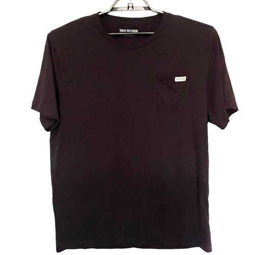TRUE RELIGION Chest Pocket Crew Tee Mens T-Shirt Size 2XL Black T-Shirt Logo