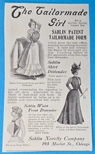 Antique 1898 SAHLIN Patent Tailormade Form Magazine Ad Chicago Illinois IL