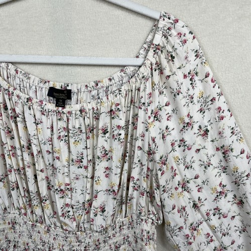 Suzanne Betro Floral Peasant Blouse Sz 1X Hippie Boho Peasant Bohemian - Picture 6 of 12